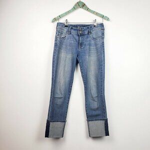 Kut From The Kloth Women's Jeans Cameron Straight Leg Cropped & Cuffed Sz 2 EUC